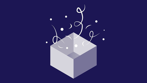 Box opening with confetti